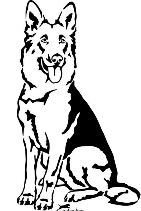 Силуэт Восточно европейской овчарки