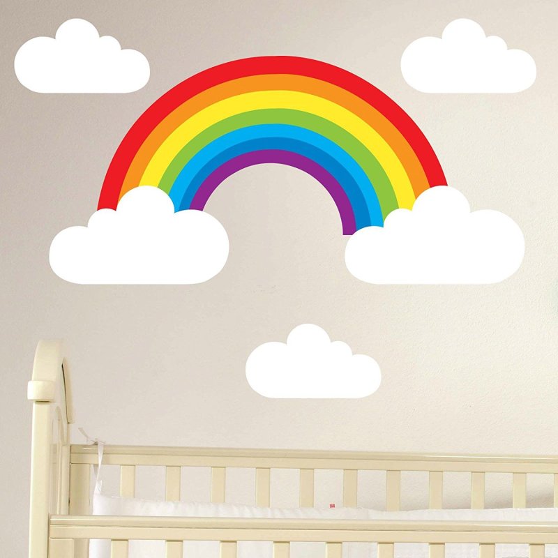 Радуга на стене в детском саду