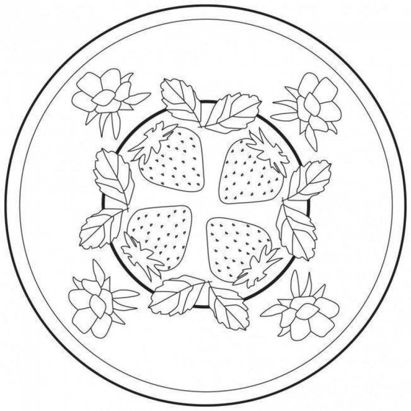 Тарелка раскраска для детей