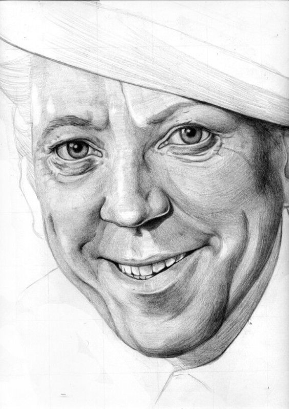 Юрий Никулин портрет карандашом