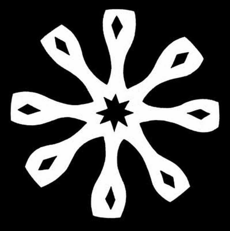 Снежинка 6 лучей трафарет