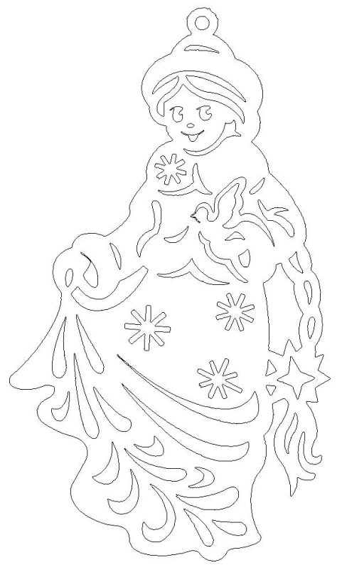 Вытынанки Снегурочки на окна к новому году