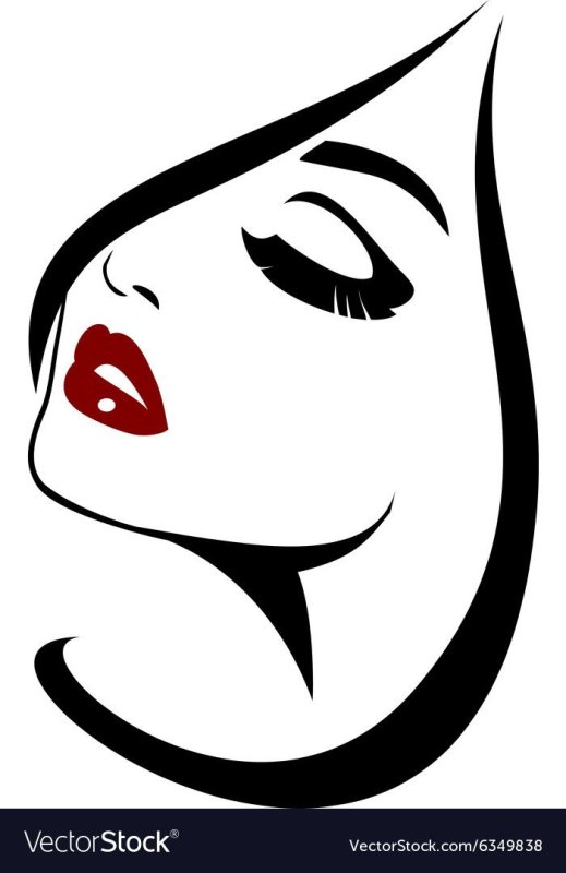 Очертания лица женщины