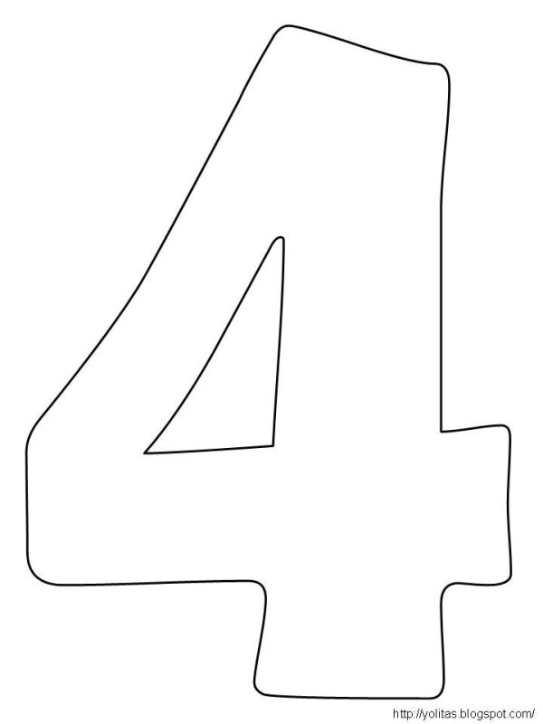 Цифра 4 трафарет