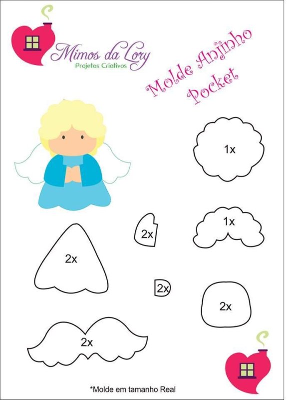 Выкройка ангелочка из фетра