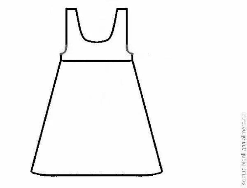 Контур сарафана для рисования