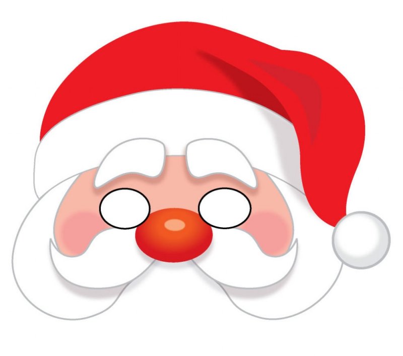Новогодняя маска Деда Мороза