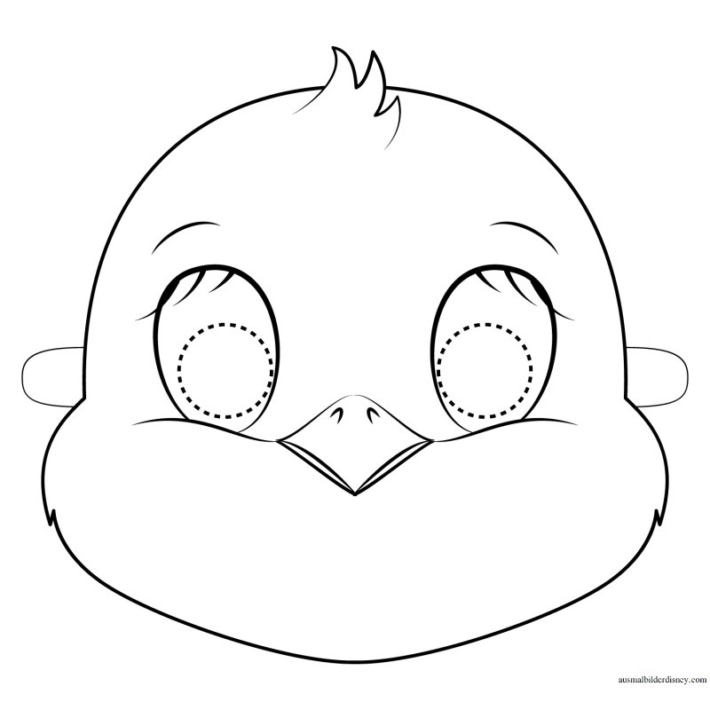 Маска цыпленка раскраска