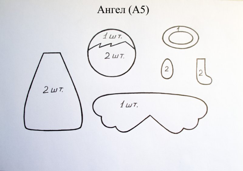 Ангелочки из фетра выкройки
