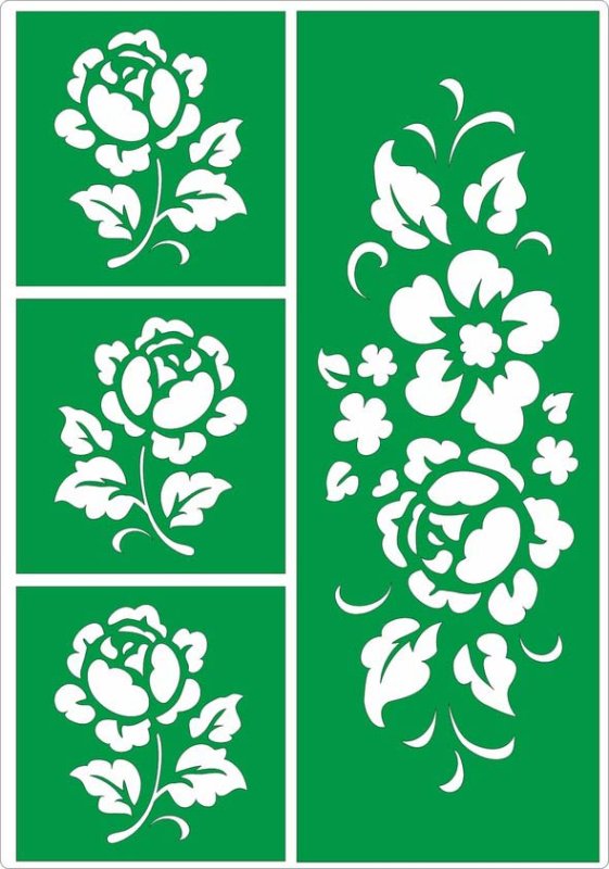 Цветочные трафареты для декора