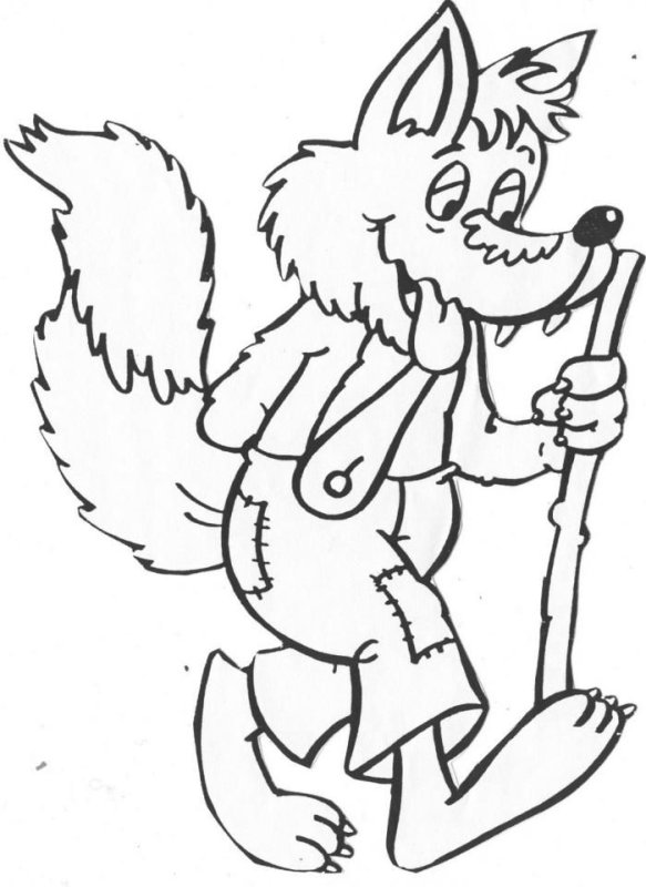 Волк раскраска для детей