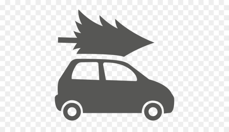 Машина с елкой трафарет