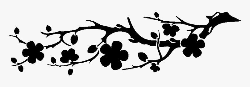 Ветка Сакуры трафарет