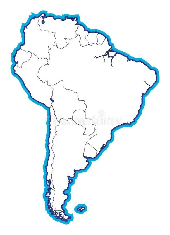 Контур материка Южная Америка