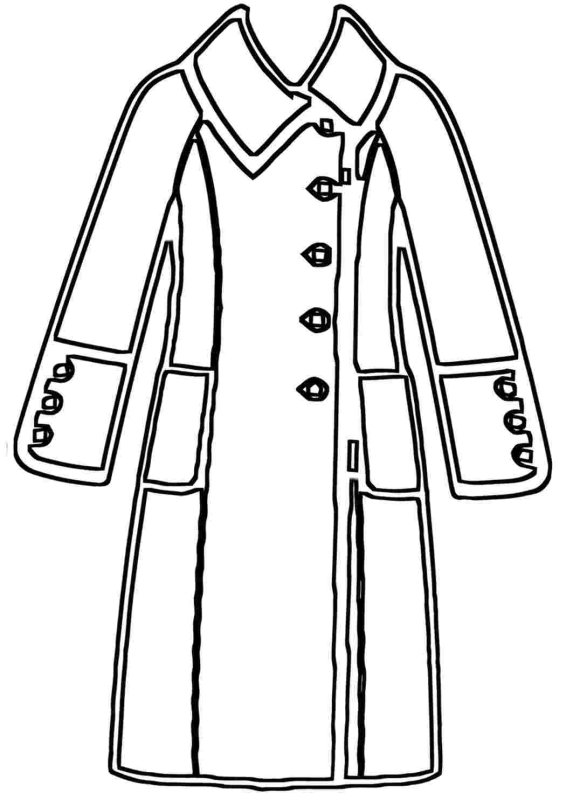 Пальто раскраска для детей
