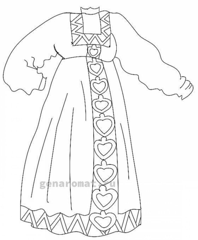 Рисование русского народного костюма