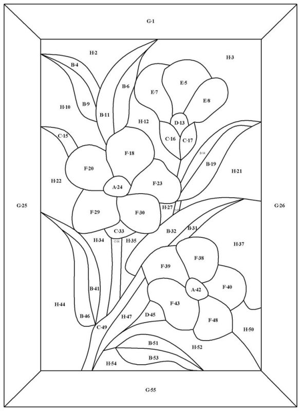 Рисунок для витража на стекле для начинающих витражников