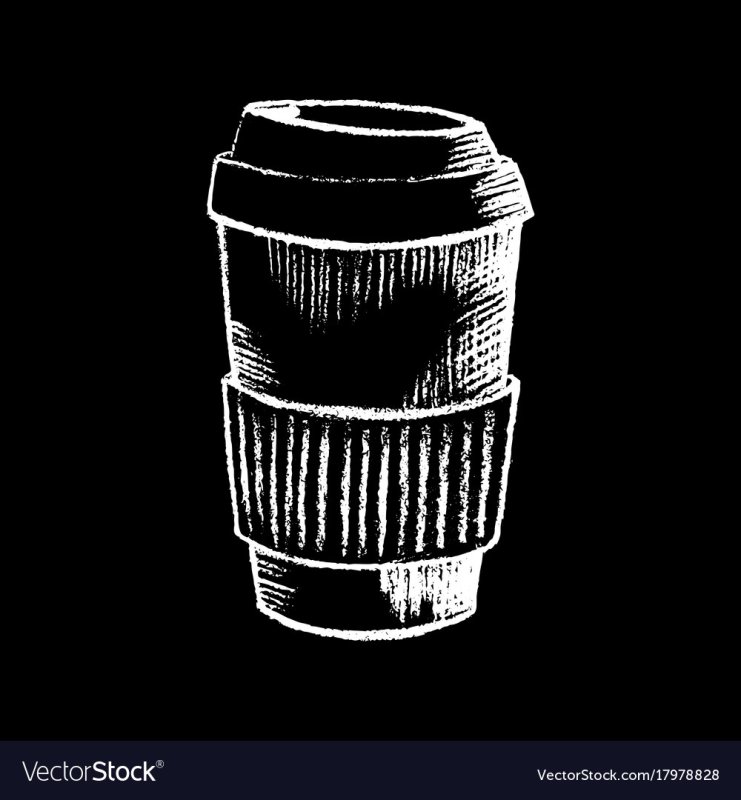 Кофе в стаканчиках мелом