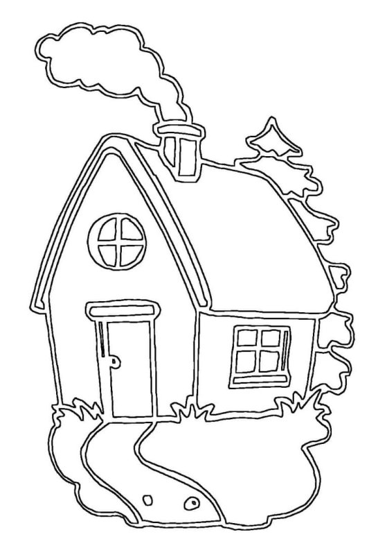 Домик трафарет