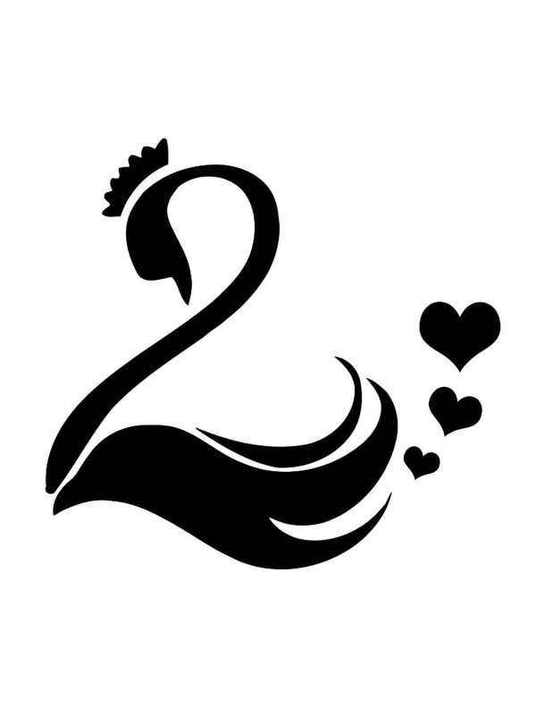 Лебедь трафарет