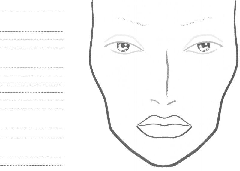 Face Chart для визажистов шаблон Mac