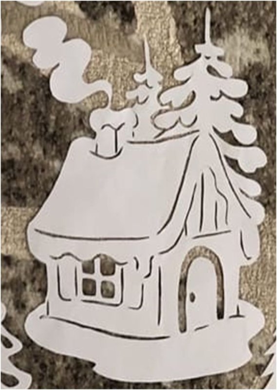 Вытынанка новогодний домик