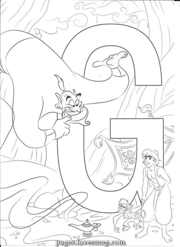 Буква с Дисней для раскрашивания