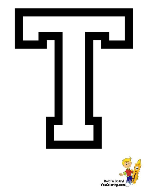 Буква т трафарет