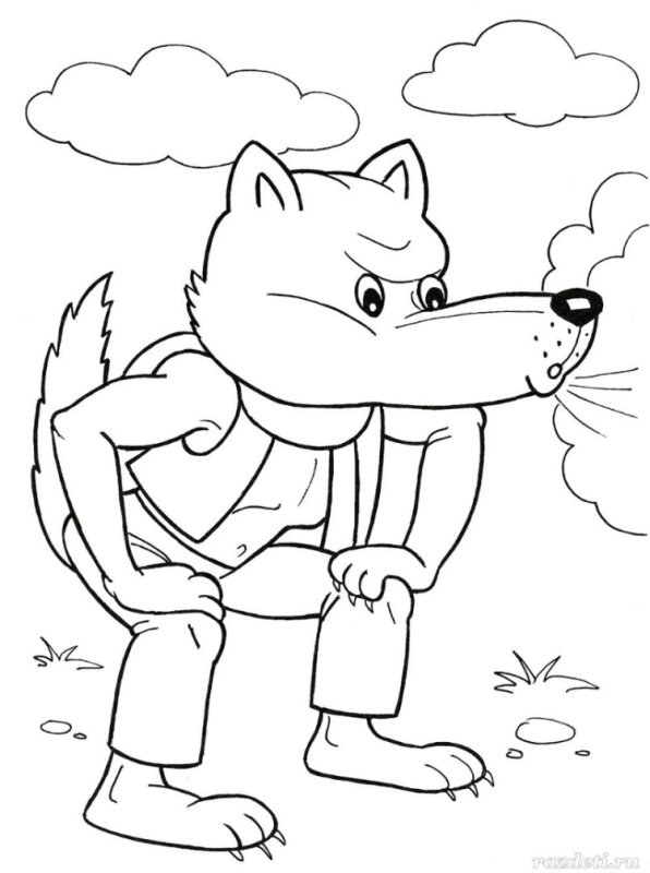 Раскраска волк