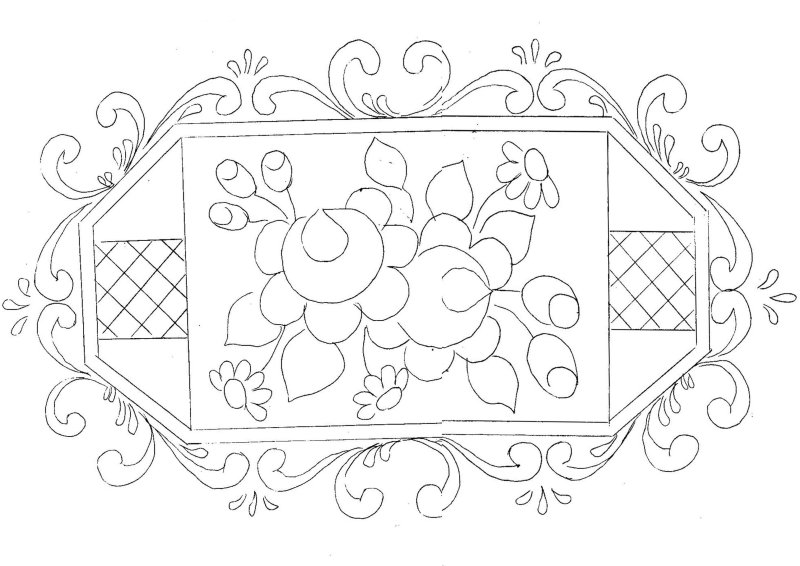 Роспись шкатулка орнамента