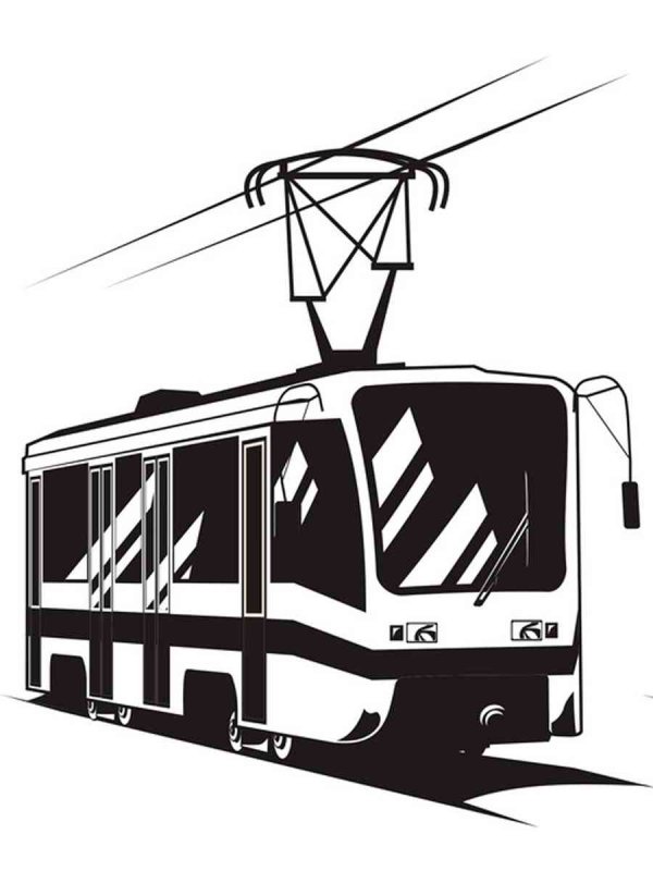 Трамвай трафарет