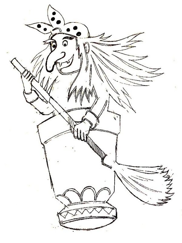 Детские рисунки бабы яги