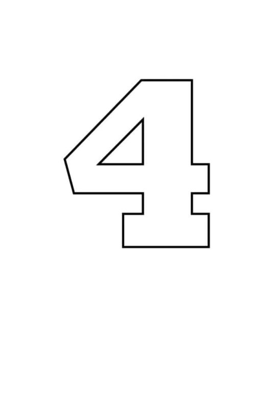Цифра 4 трафарет