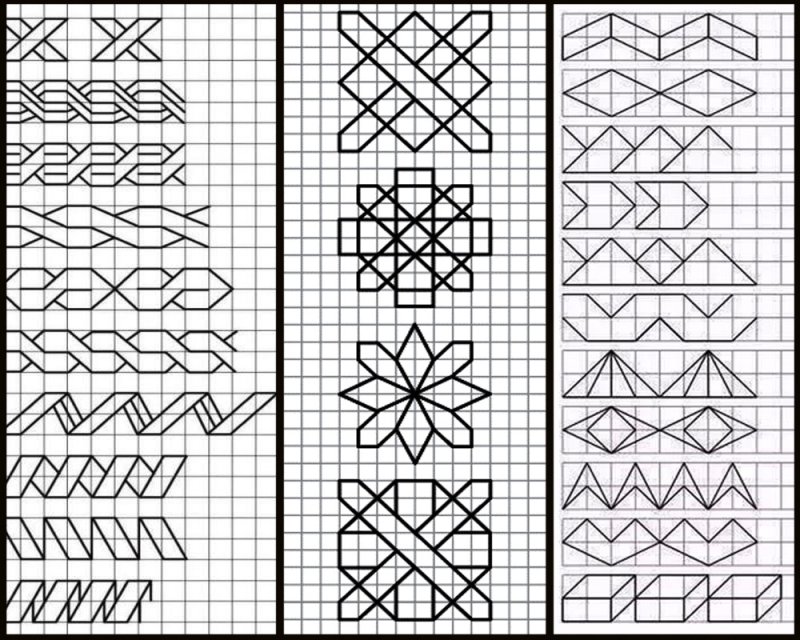 Узоры в тетради в клетку