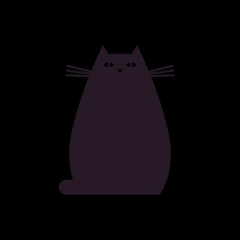 Котик трафарет