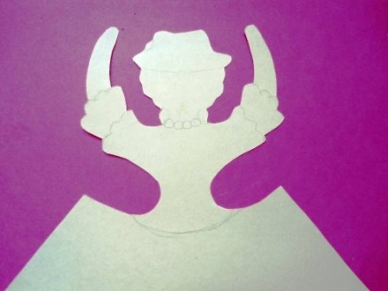 Дымковская игрушка из бумаги барышня