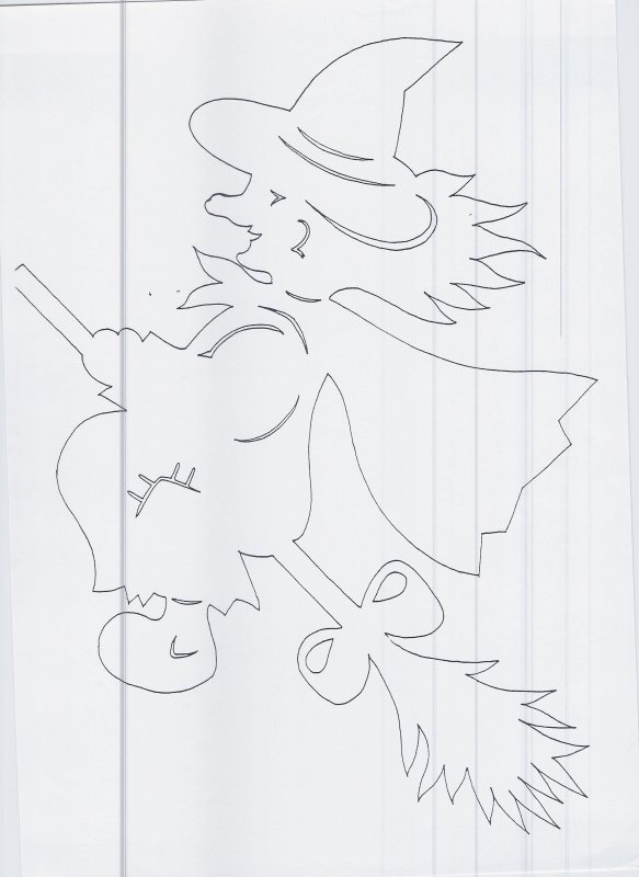 Баба Яга вытынанка на окно