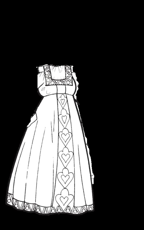 Эскиз русского народного праздничного костюма