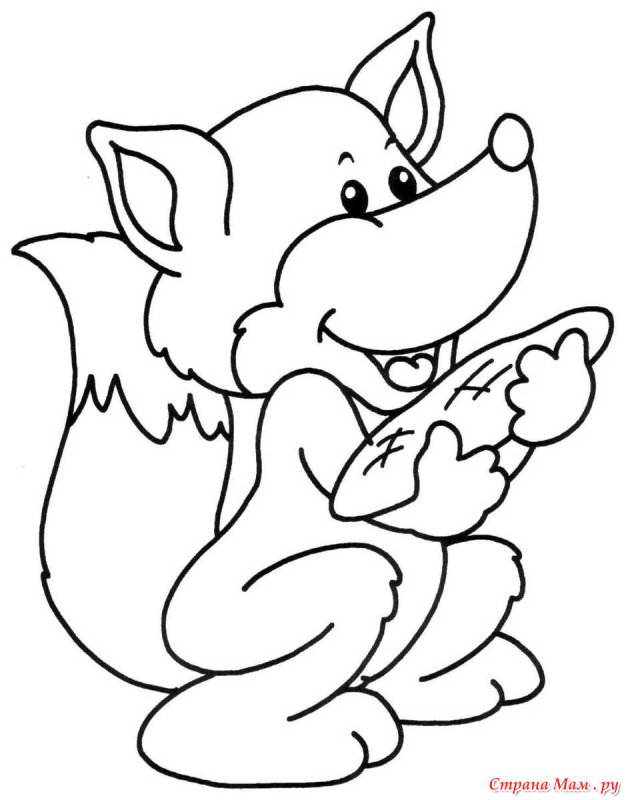 Волчонок раскраска для детей