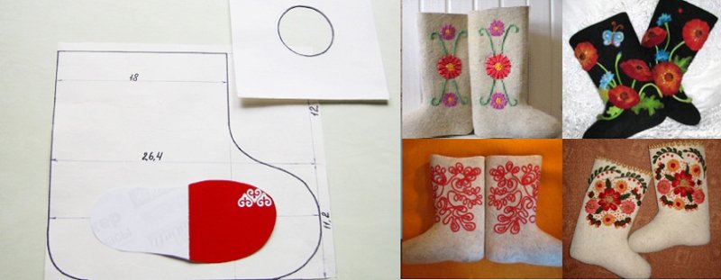 Шаблон детских валенок