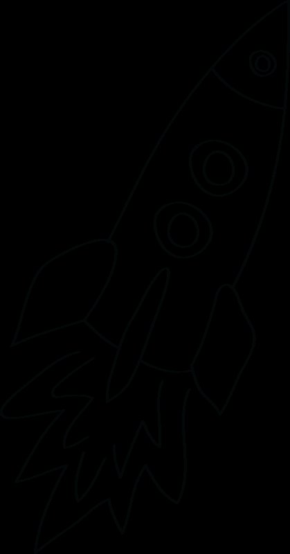 Ракета трафарет для детей