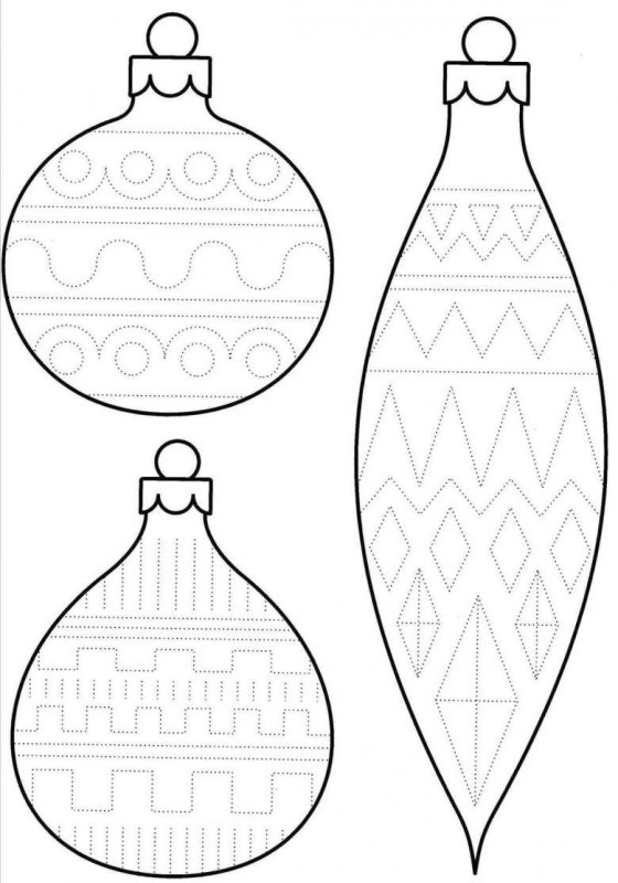 Трафареты новогодних игрушек