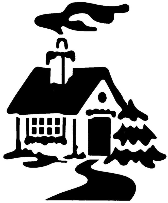Трафареты на окна домики