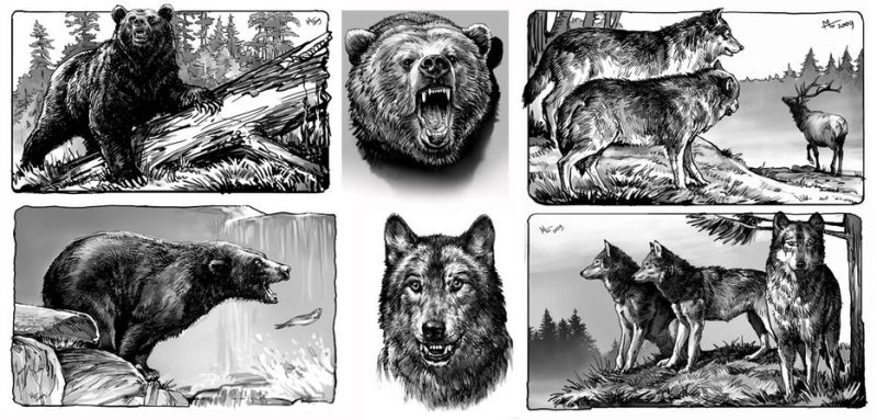 Медведь для гравировки