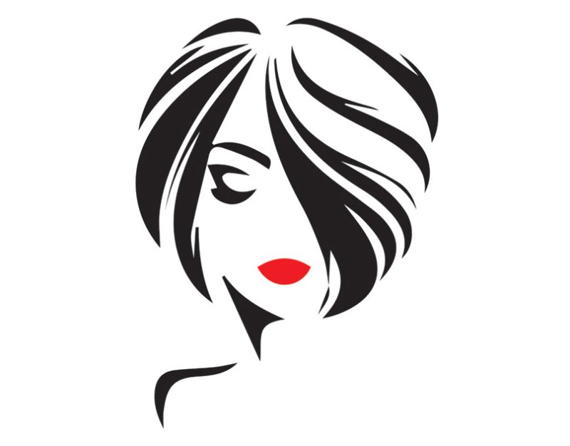 Силуэт лица девушки на торт