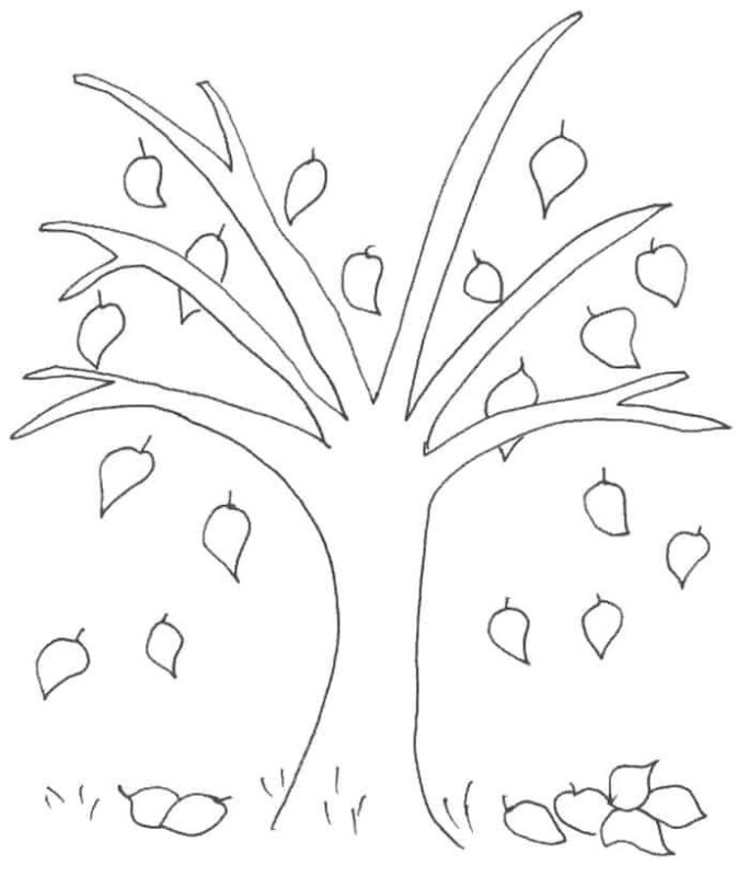 Осеннее дерево раскраска