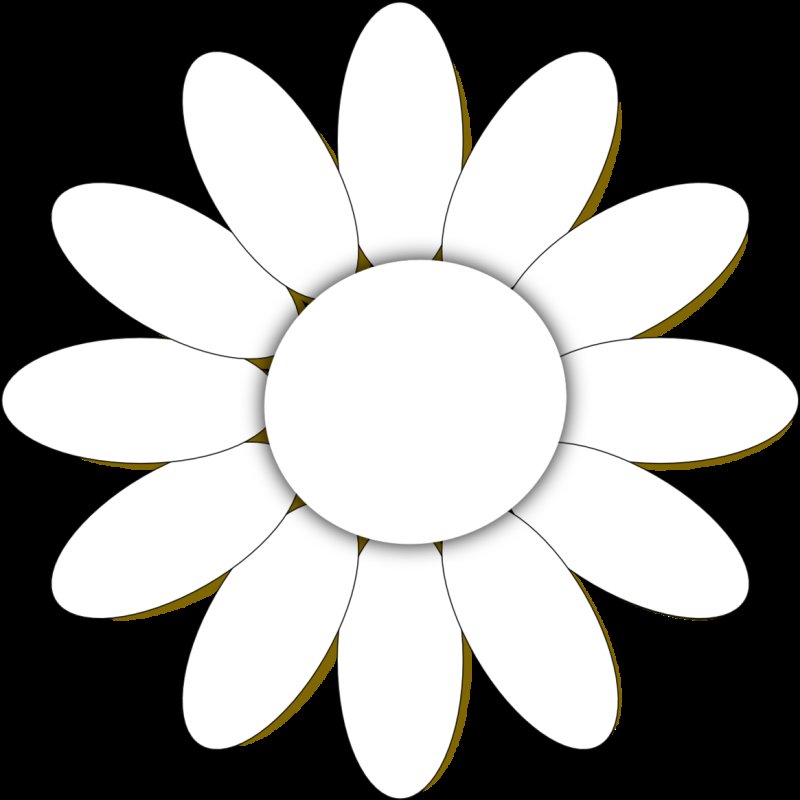 Трафарет ромашки для вырезания из бумаги