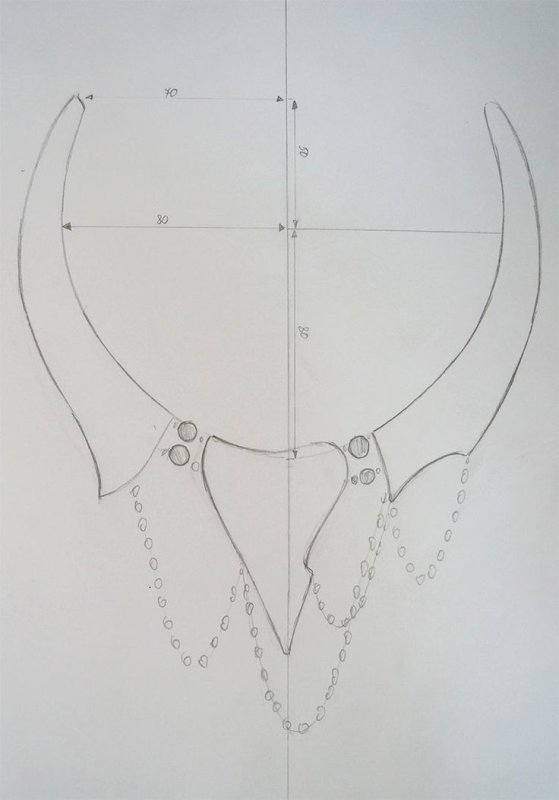 Колье трафарет