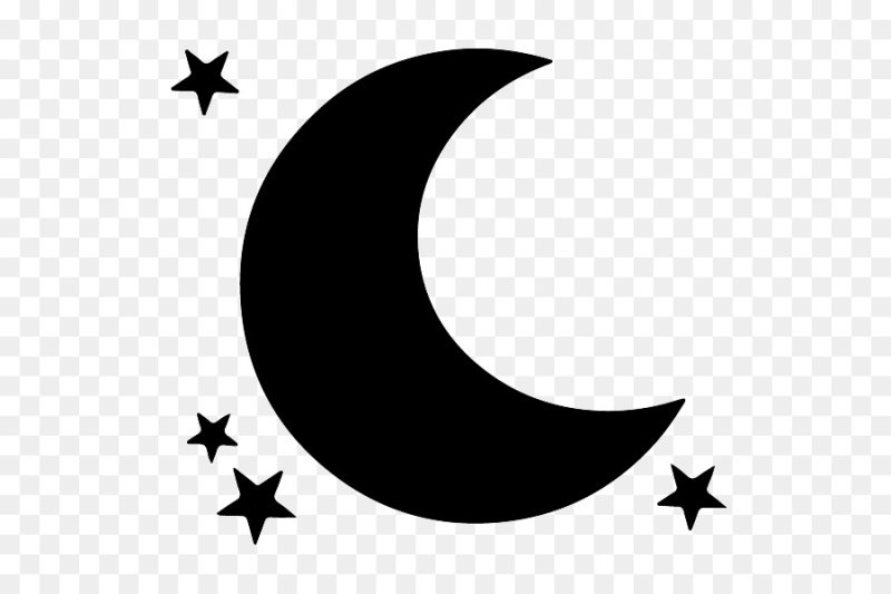 Силуэт Луны и звезд