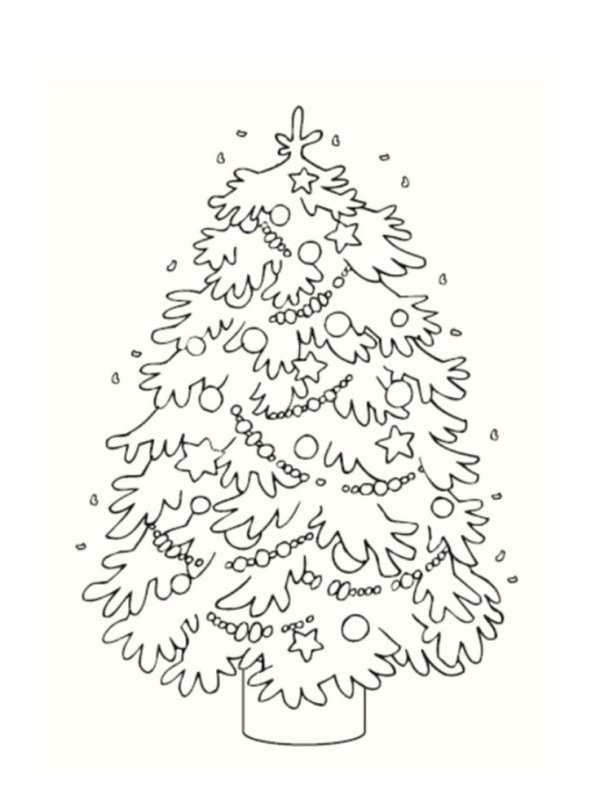 Елка раскраска для детей